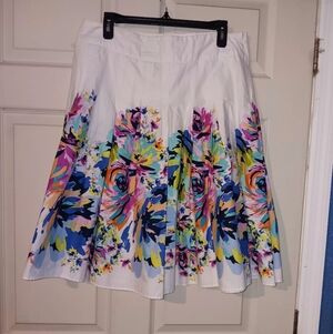 Sweet Salt Floral A-Line Skirt - Multicolor Sz L Side Zip Lined